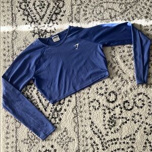 Gymshark Blue Long Sleeve Crop Top